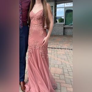 Size 0 Rose Mermaid Prom Dress